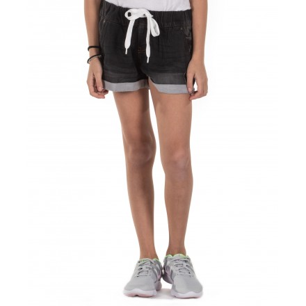 DISTRICT75 GIRLS' JEANS SHORTS 119KGSO-477 Μαύρο