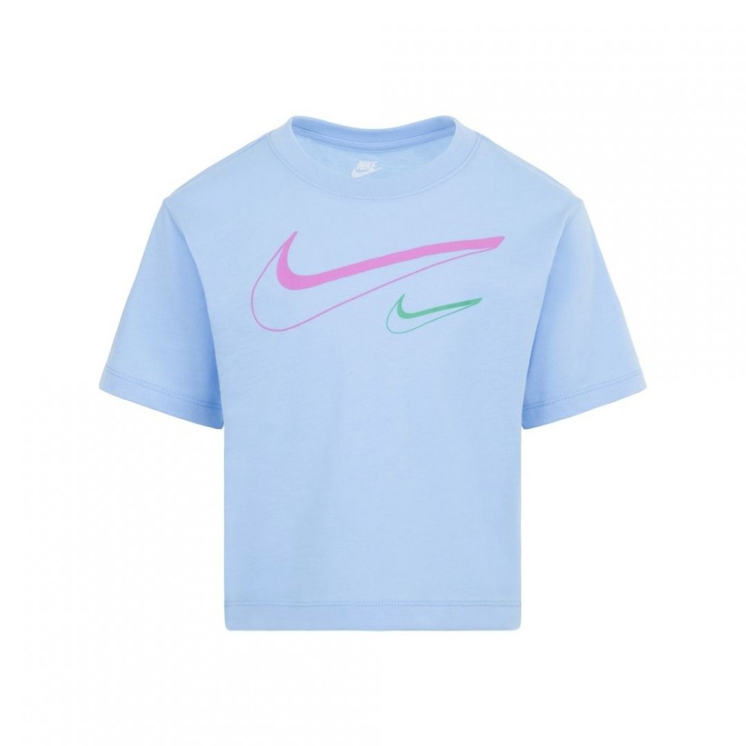 NIKE SWOOSH LOGO BOXY TEE 36L670-BJB Σιελ