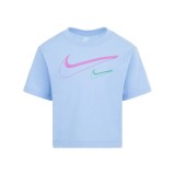 NIKE SWOOSH LOGO BOXY TEE 36L670-BJB Σιελ Εικόνα 