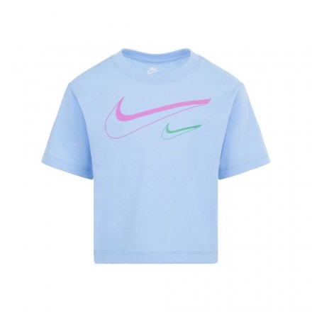 NIKE SWOOSH LOGO BOXY TEE 36L670-BJB Σιελ