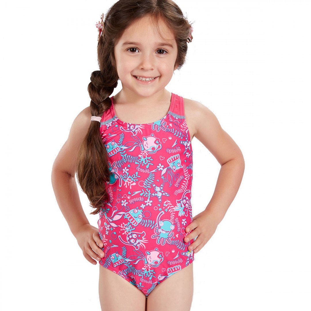 SPEEDO SEASQUAD ALLOVER 1 PIECE 8-10902B434 Φούξια