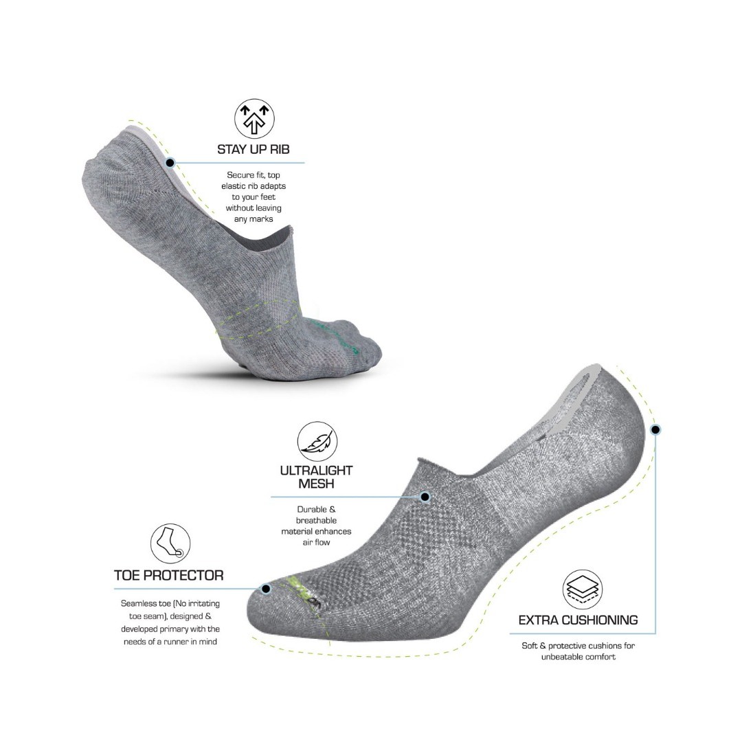 GSA ORGANICPLUS MENS ULTRALIGHT PERFORMANCE NO SHOW 6PACK 8119104-WHITE-GRAY-BLACK 50 Colorful