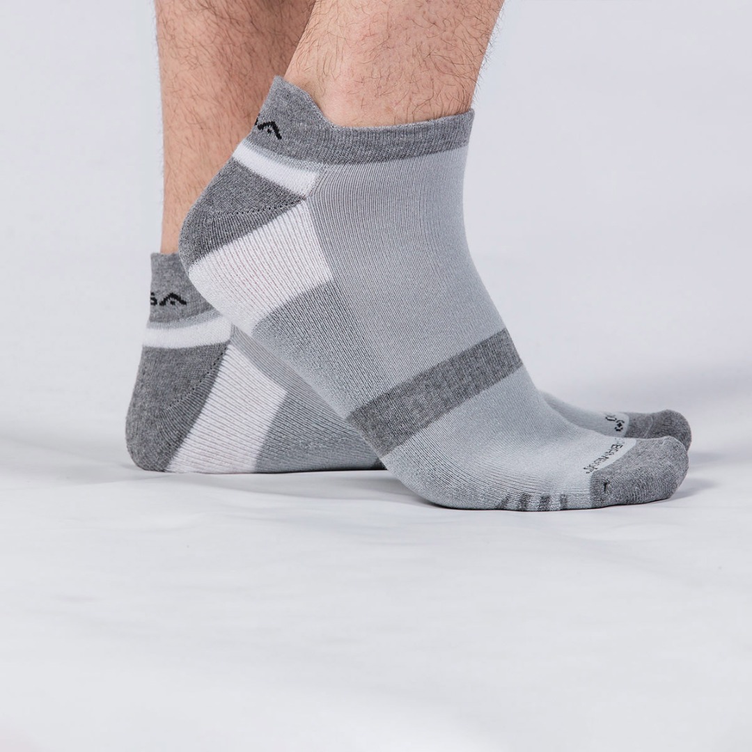 GSA BAMBOO MENS EXTRA CUSHIONED PERFORMANCE LOW CUT 6PACK 8119113-WHITE-GRAY-BLACK Colorful