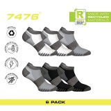 GSA BAMBOO MENS EXTRA CUSHIONED PERFORMANCE LOW CUT 6PACK 8119113-WHITE-GRAY-BLACK Colorful Image 6