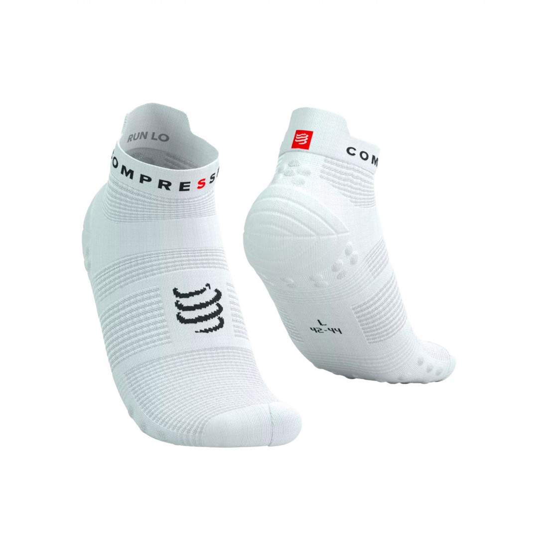 COMPRESSPORT PRO RACING SOCKS V4.0 RUN LOW (7510) XU00047B0002-WHITE/BLACK White