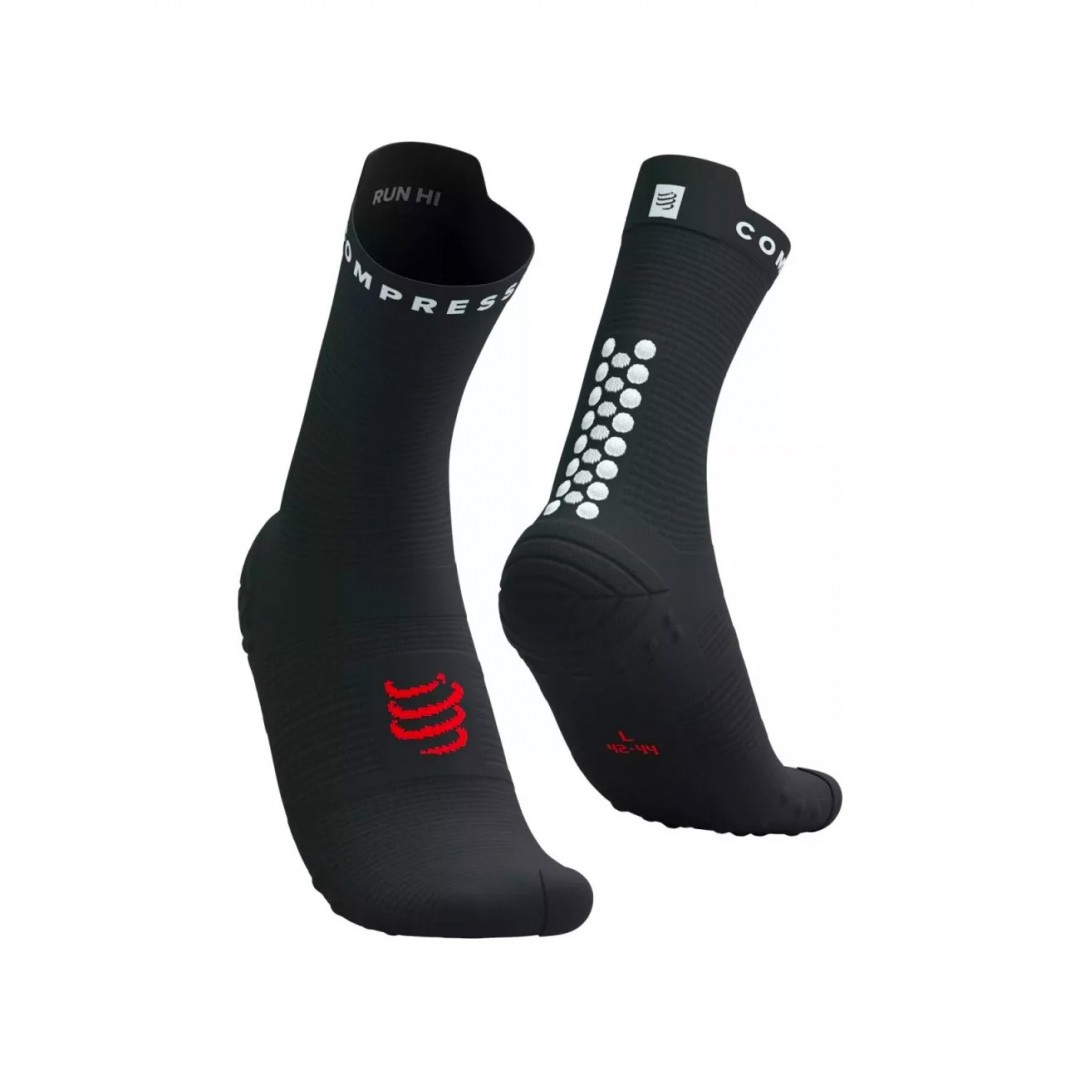 COMPRESSPORT PRO RACING SOCKS V4.0 RUN HIGH (7519) XU00046B9027-BLACK/WHITE Black