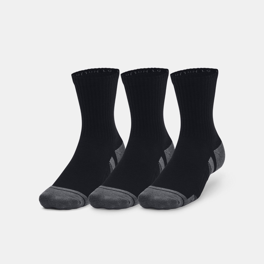 UNDER ARMOUR PERFORMANCE COTTON 3PK MID 1379530-001 Black