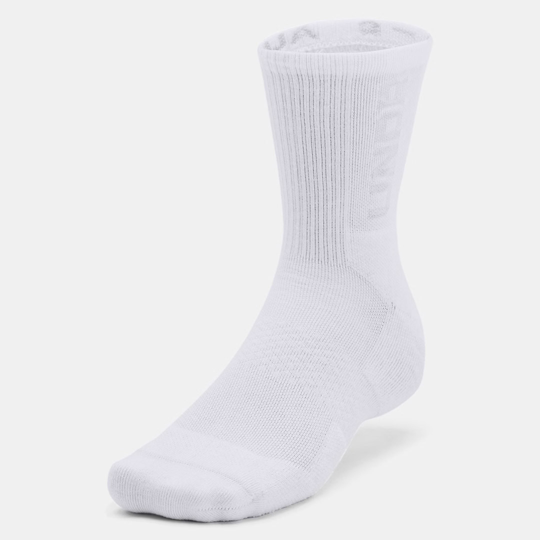 UNDER ARMOUR 3-MAKER 3PK MID-CREW 1373084-100 White