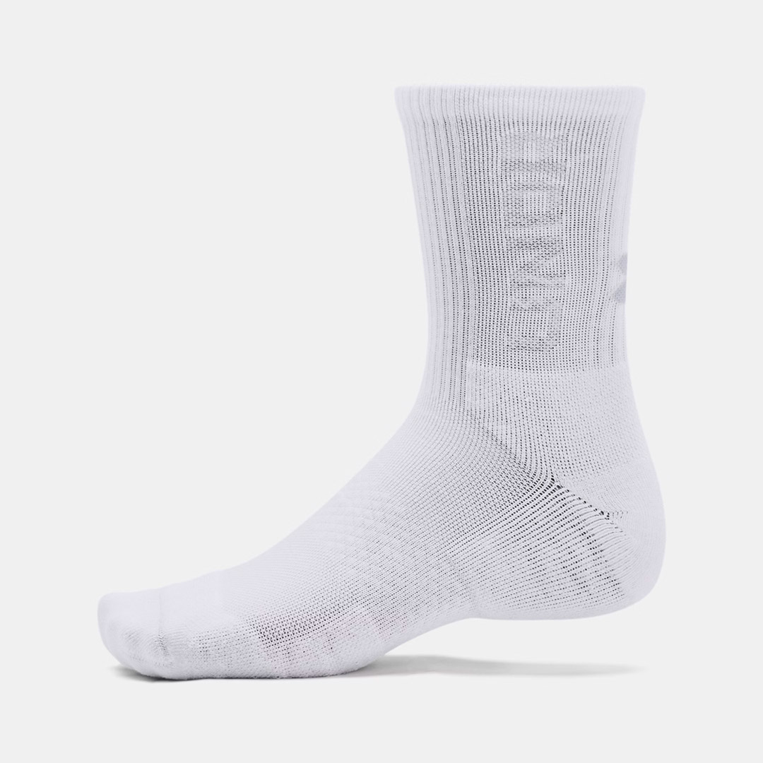 UNDER ARMOUR 3-MAKER 3PK MID-CREW 1373084-100 White