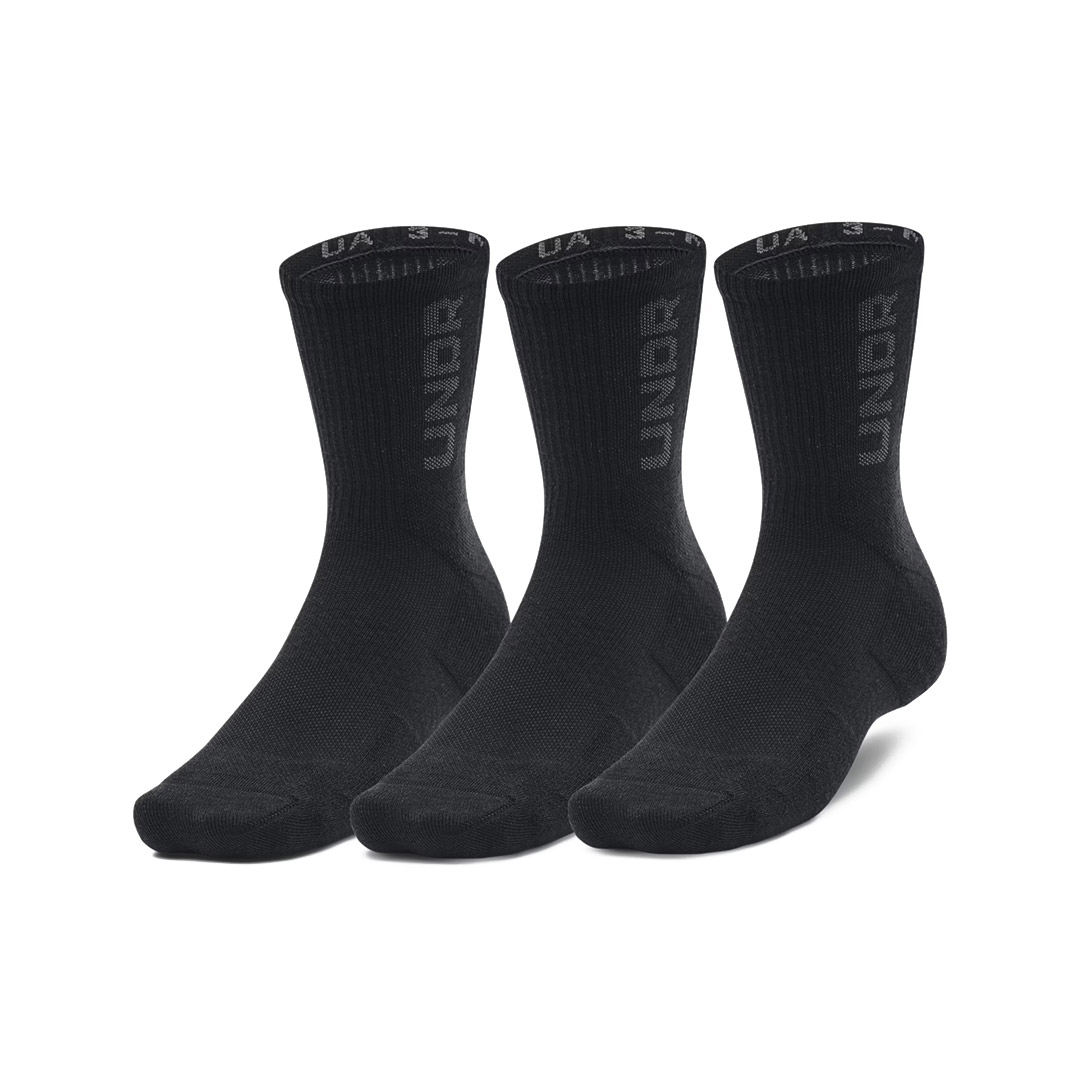 UNDER ARMOUR 3-MAKER 3PK MID-CREW 1373084-001 Black