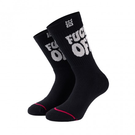 BEE UNUSUAL FCK OFF CHUNKY PREMIUM BLACK SOCKS AS-252921-BLACK Μαύρο