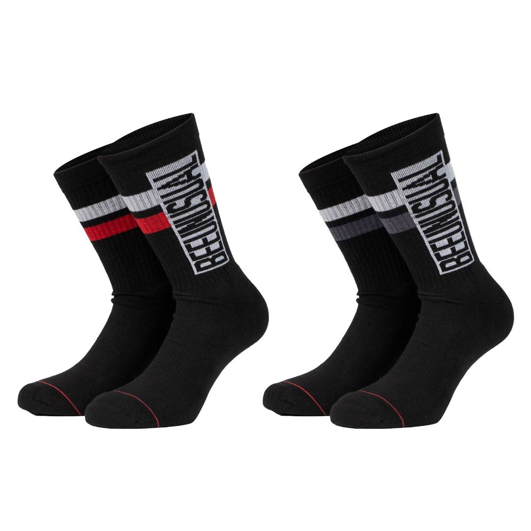 BEE UNUSUAL ORIGINAL SOLIDS CREW SOCKS 2 PACK AS-225220-BLACK Μαύρο