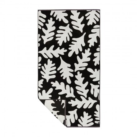 SLOWTIDE PREMIUM WOVEN TOWELS HELE (BLACK) STWV003-BLACK White-Black