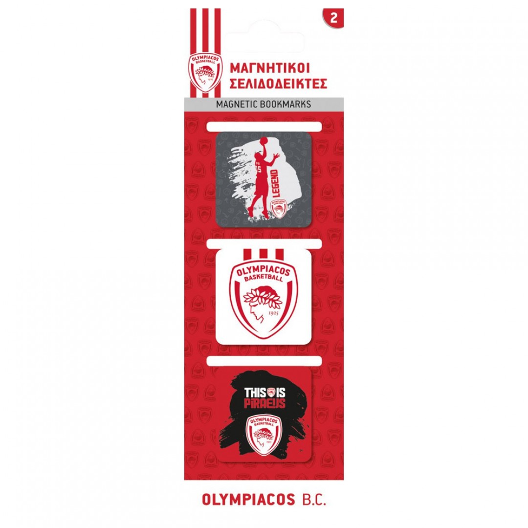 NAKAS GROUP MAGNETIC BOOKMARKS - OLYMPIACOS BASKETBALL 2 HB.MBM.00096 One Color