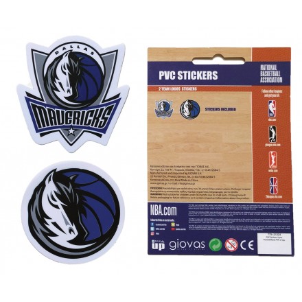 NBA PVC STICKERS 2 LOGOS TEAM 162PCS 775-21224-DALLAS MAVERICKS Blue