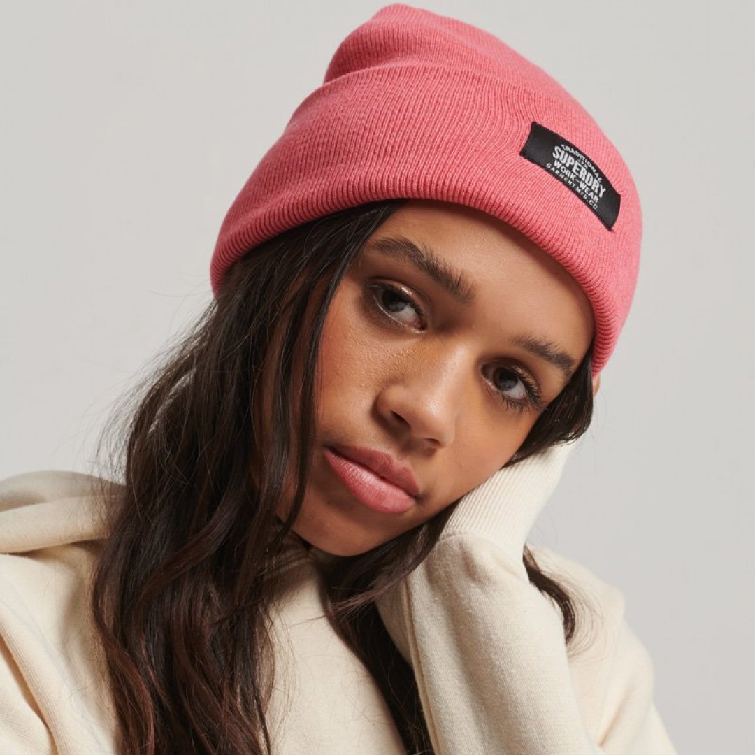 SUPERDRY CLASSIC KNITTED BEANIE HAT W9010162A-1JF Pink