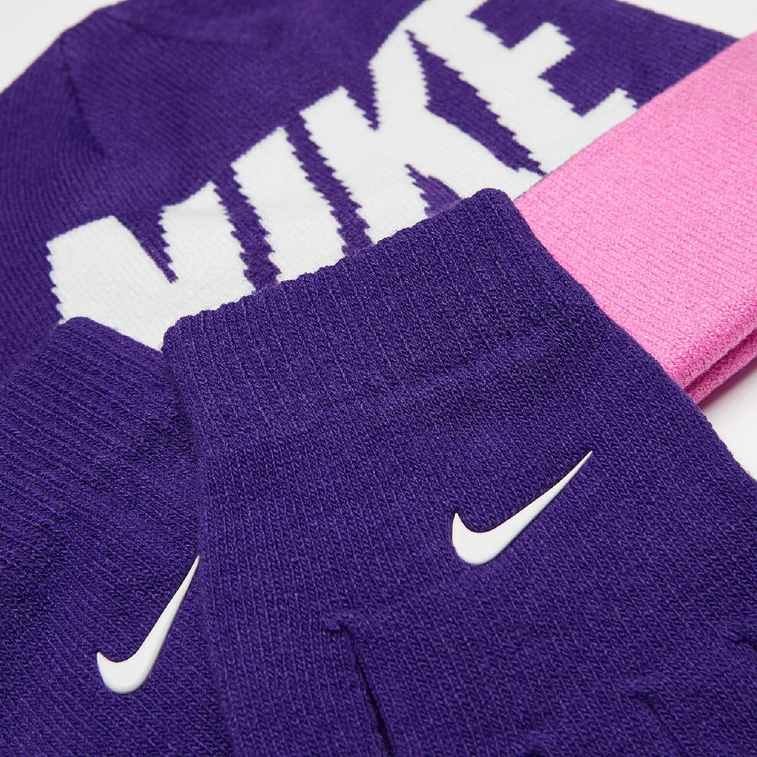 NIKE WORDMARK COLORBLOCK BEANIE SET 8A3045-P6C Colorful