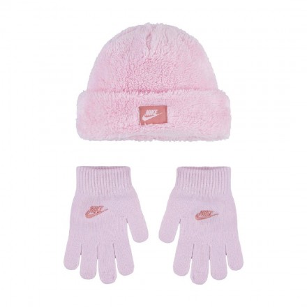 NIKE COZY PEAK BEANIE & GLOVES 8A3070-A9Y Pink