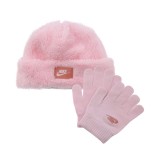 NIKE COZY PEAK BEANIE & GLOVES 9A3070-A9Y Pink Image 