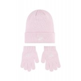 NIKE GIRLS CLUB BEANIE/GLOVE SET 4A2960-A9Y Ροζ Εικόνα 