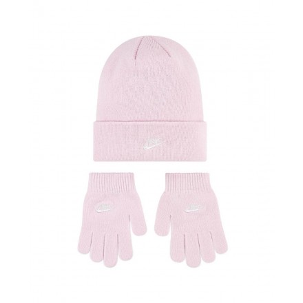 NIKE GIRLS CLUB BEANIE/GLOVE SET 4A2960-A9Y Pink