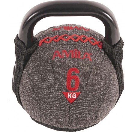 AMILA KETTEBELL SOFT WITH KEVLAR 6KG 90613 Μαύρο