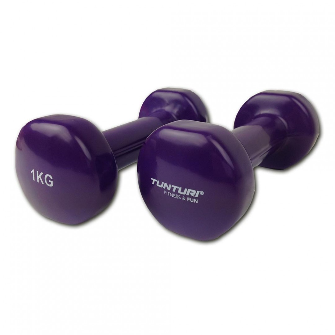 TUNTURI VINYL DUMBBELLS 1.0KG, PURPLE PAIR 14TUSFU109 Ο-C