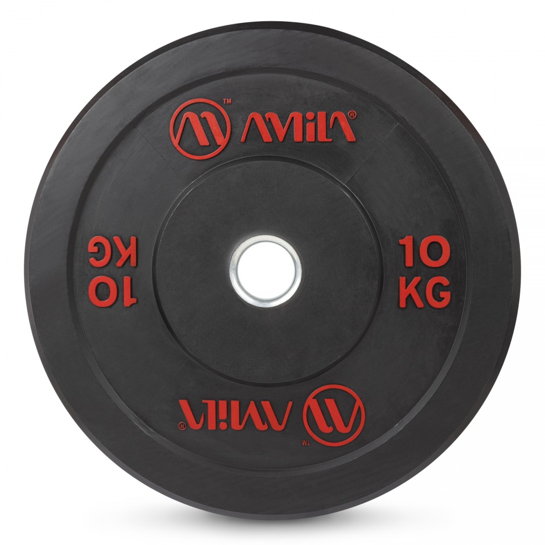 AMILA BUMPER PLATE SLIM DISC BLACK RED LETTERS 10KG 84832-BLACK RED Μαύρο