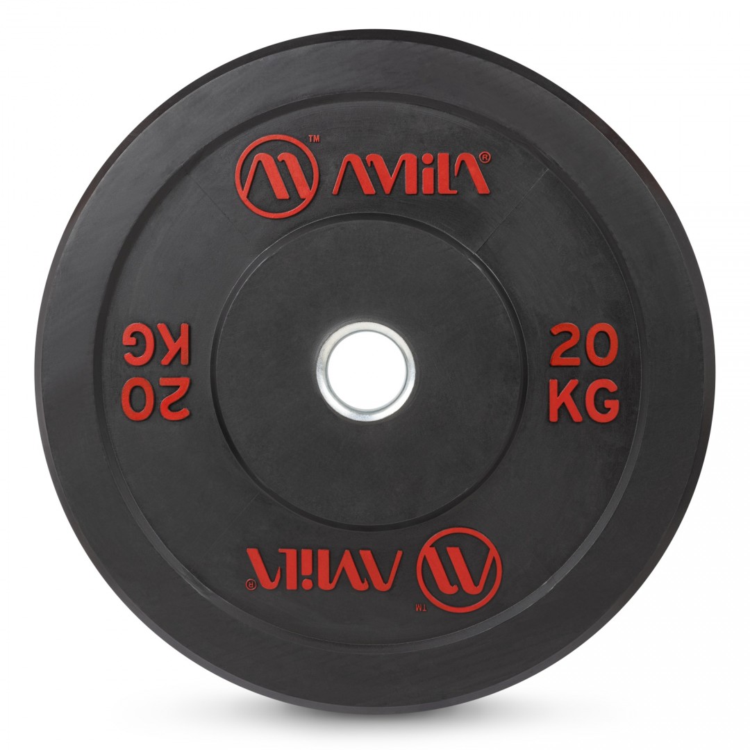AMILA BUMPER PLATE SLIM DISC BLACK RED LETTERS 20KG 84834-BLACK RED Black