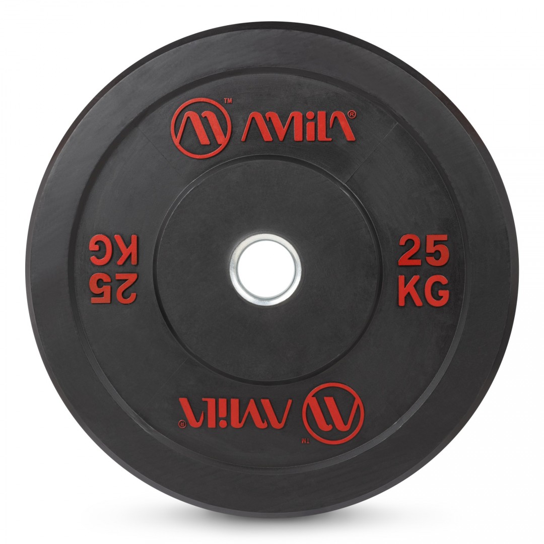 AMILA BUMPER PLATE SLIM DISC BLACK RED LETTERS 25KG 84835-BLACK RED Μαύρο