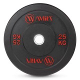 AMILA BUMPER PLATE SLIM DISC BLACK RED LETTERS 25KG 84835-BLACK RED Μαύρο Εικόνα 