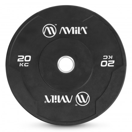 AMILA BUMPER PLATE SLIM DISC BLACK WHITE LETTERS 20KG 84844-BLACK WHITE Μαύρο