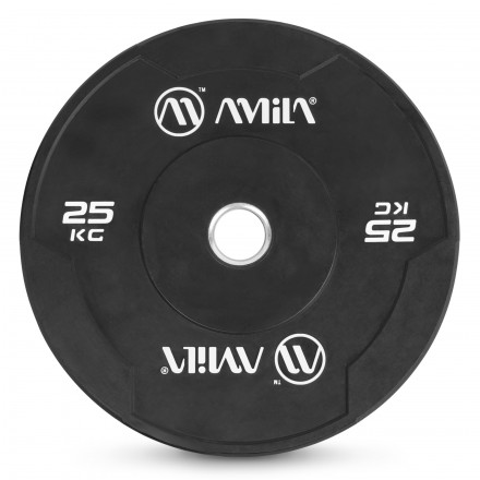 AMILA BUMPER PLATE SLIM DISC BLACK WHITE LETTERS 25KG 84845-BLACK WHITE Μαύρο