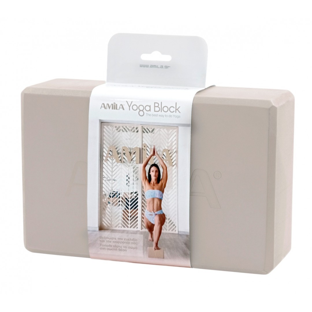 AMILA ΤΟΥΒΛΟ ΓΙΑ YOGA ΜΠΕΖ 7.5*14*23CM 96844 Μπέζ