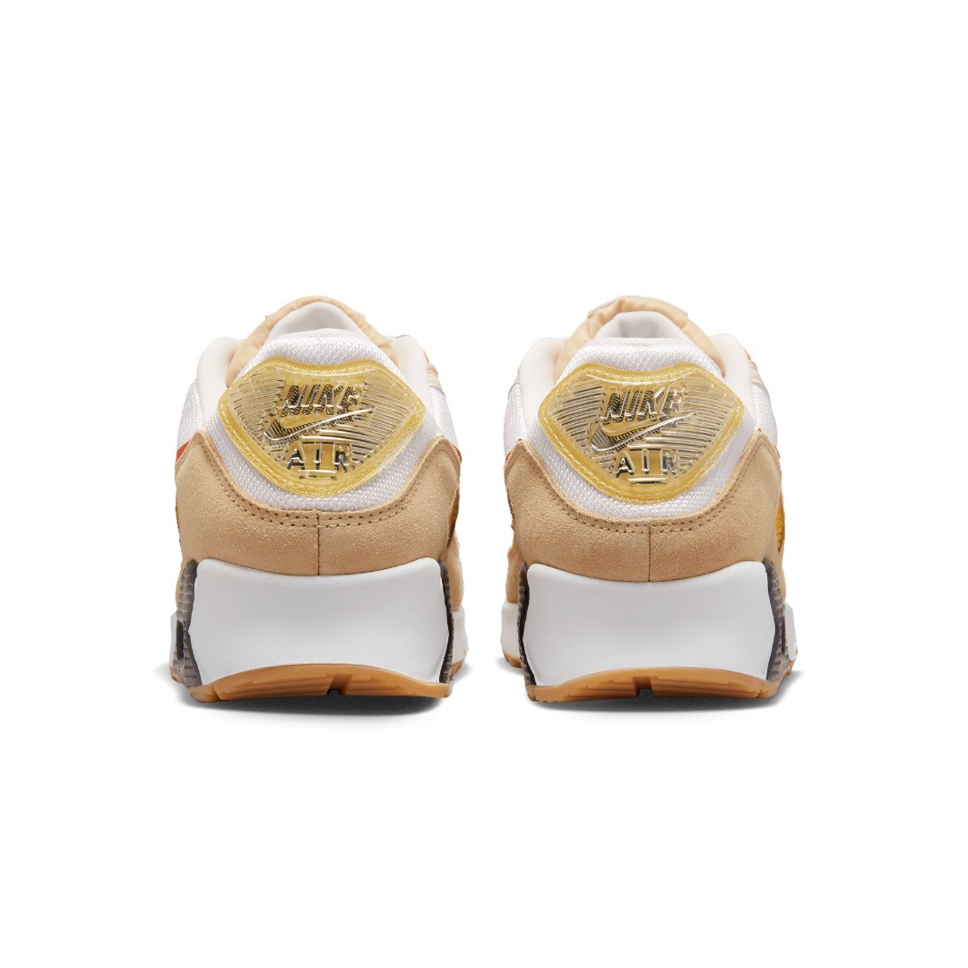 nike air max 90 trainers white metallic gold clear garage